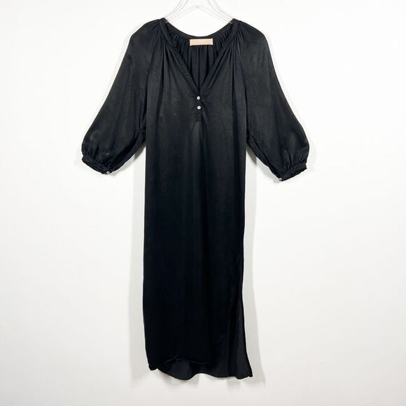 Cali Dreaming Women’s Size Small Fez Lyocell Cupro Maxi Black Dress - Picture 1 of 15